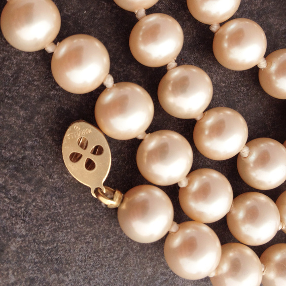 Vintage Glass Pearl Necklace by Marvella - Picture 2 of 3
